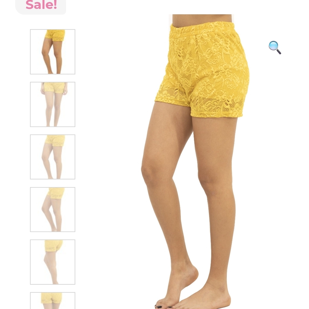Jessica Simpson Yellow Lace Women Shorts